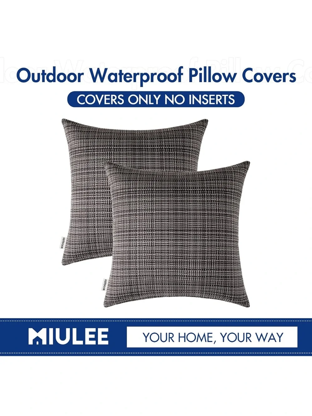 Outdoor Waterproof Throw Pillow Covers Decorative Water Resistant  Covers